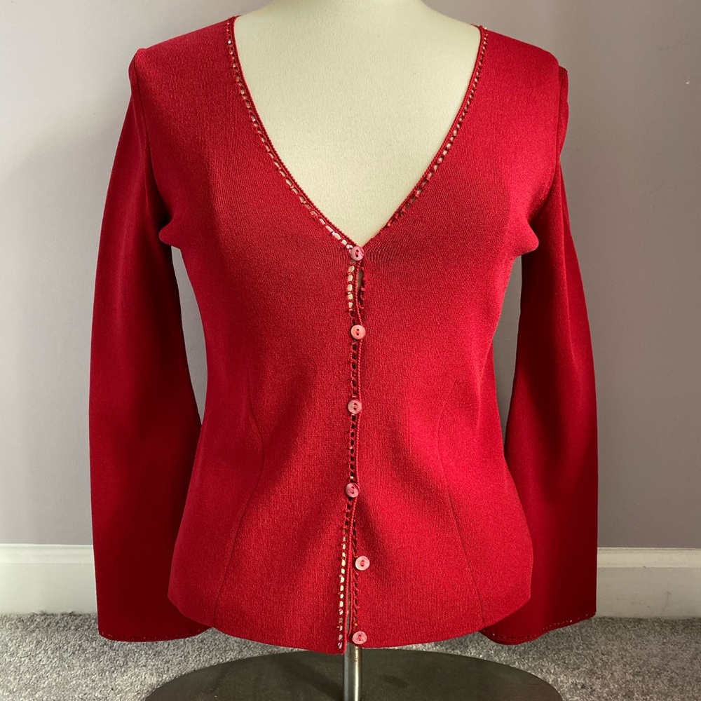 Beaded V-neck top